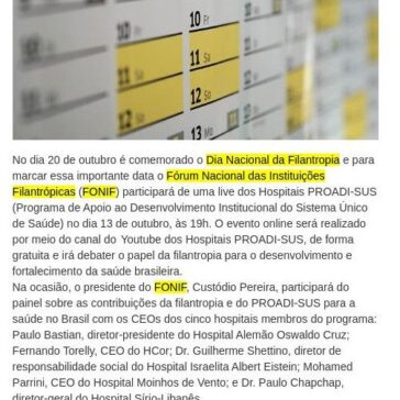 Live debate a importância da filantropia para a sociedade – Central de Notícias