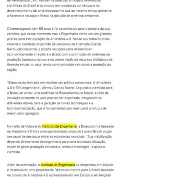 Instituto de Engenharia revela o Eminente Engenheiro do Ano – Broadcast