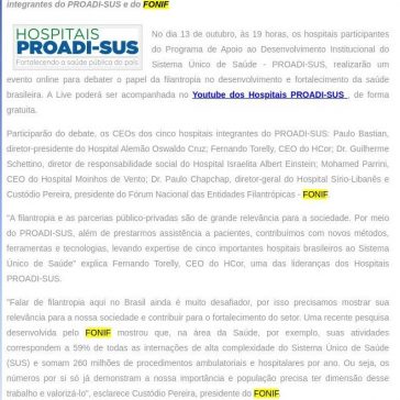 Hospitais PROADI-SUS promovem debate sobre a importância da filantropia para a saúde brasileira – Consumidor RS