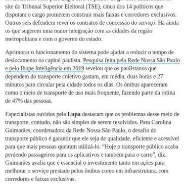 Revisão de contratos e mais corredores de ônibus estão entre principais propostas para o transporte em SP – Revista Piauí