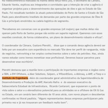 Câmara de Petróleo e Gás da ACS reúne importantes players do setor e avança com seu projeto da Agência de Desenvolvimento – Associação Comercial de Santos