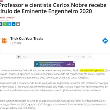 Professor e cientista Carlos Nobre recebe título de Eminente Engenheiro 2020 – Isto É (On-line)