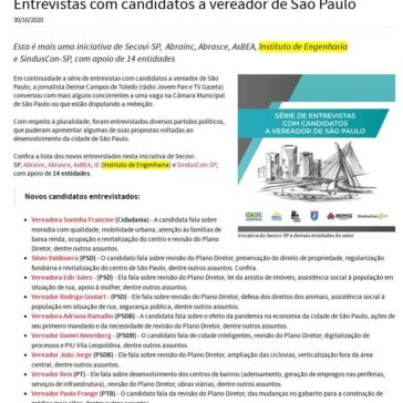 Entrevistas com candidatos a vereador de São Paulo – Secovi-SP