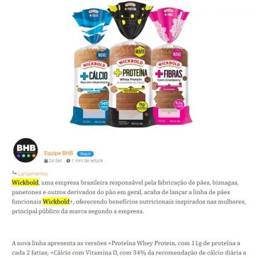 Wickbold lança linha de pães funcionais – BHB