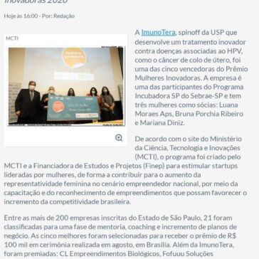 Startup participante de programa do Sebrae-SP vence prêmio de inovação – Sebrae SP