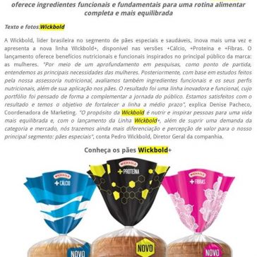 COMER & BEBER: Wickbold lança a linha de pães especiais mais inovadora do mercado brasileiro – BorrachaTV On Line
