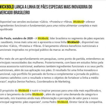 Wickbold lança a linha de pães especiais mais inovadora do mercado brasileiro – 2A Alimentos