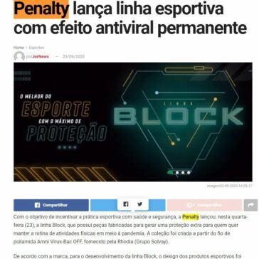 Penalty lança linha esportiva com efeito antiviral permanente – Jornal News