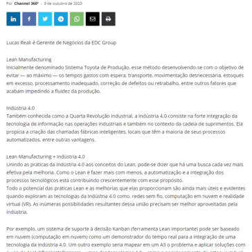 Indústria 4.0 e Lean Manufacturing – Channel 360