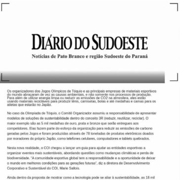 Marcas famosas e Jogos Olímpicos usam insumos na fabricação de produtos – Diario do Sudoeste