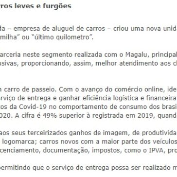 Movida passa a atuar no segmento logístico com carros leves e furgões – Log Web