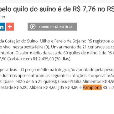 Preço pago pelo quilo do suíno é de R$ 7,76 no RS – Notícias Agrícolas