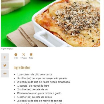 Lasanha de pão – Nossa – UOL