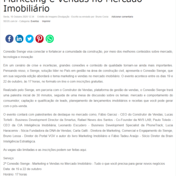 Sienge realiza evento on-line sobre Marketing e Vendas no Mercado Imobiliário – Segs
