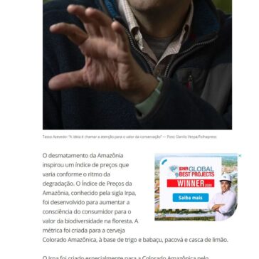 Índice de desmatamento baliza preço de cerveja – Valor Econômico (On-line)