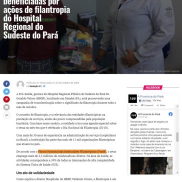 Cerca de 2 mil pessoas foram beneficiadas por ações de filantropia do Hospital Regional do Sudeste do Pará – A Província do Pará