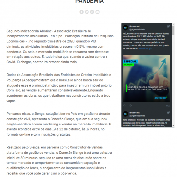 Mercado Imobiliário chama atenção em meio à pandemia – Broadcast