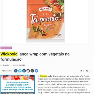 Wickbold lança wrap com vegetais na formulação – Newtrade