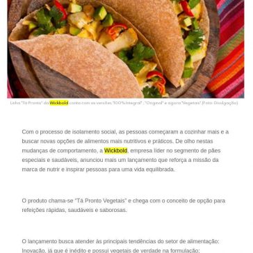 Wickbold lança wrap com vegetais na formulação – Rede Food Service
