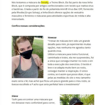 Review: Máscara Treino Block da Penalty Corredoras – Boêmias