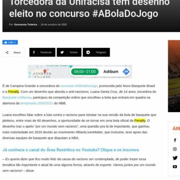 Torcedora da Unifacisa tem desenho eleito no concurso #ABolaDoJogo – Área Restritiva