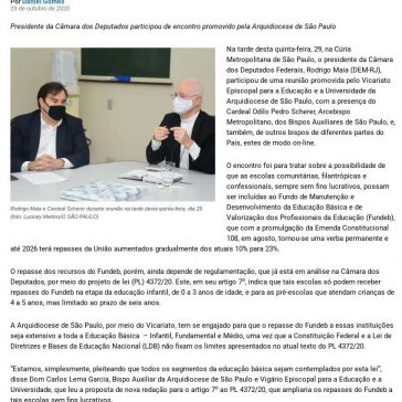 Em reunião com bispos, Rodrigo Maia apoia repasses do Fundeb a escolas comunitárias, filantrópicas e confessionais – Jornal O São Paulo