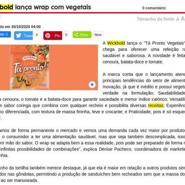 Wickbold lança wrap com vegetais – Arroz de Fyesta
