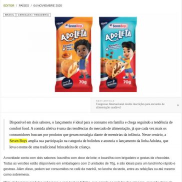 Seven Boys apresenta linha de bolinhos Adoleta – Food News Latam