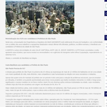 ABIFER apoia iniciativa da AEAMESP – ABIFER