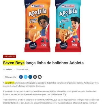 Seven Boys lança linha de bolinhos Adoleta – Distribuição