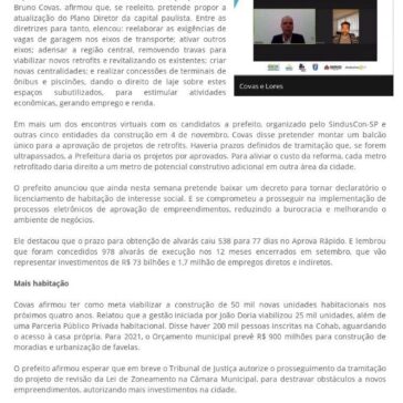 Bruno Covas compromete-se a atualizar o Plano Diretor – SindusCon