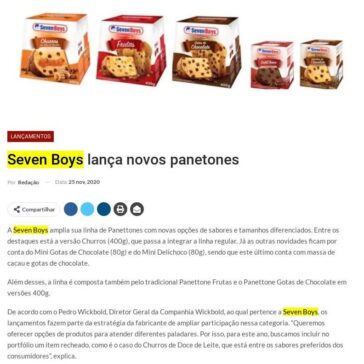 Seven Boys lança novos panetones – Distribuição