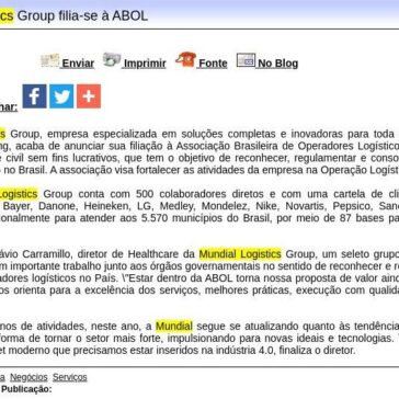 Mundial Logistics Group filia-se à ABOL – Difundir