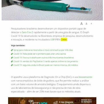 Empresa incubada na USP cria aparelho de teste rápido da Covid-19 – Olhar Digital