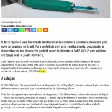 Aparelho portátil da USP dá resultado de coronavírus em menos de um minuto – Jornal de Boas Notícias