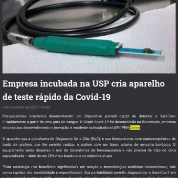 Empresa incubada na USP cria aparelho de teste rápido da Covid-19 – Só Notícias Boas