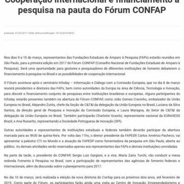 Cooperação internacional e financiamento à pesquisa na pauta do Fórum CONFAP – Fapesqpb