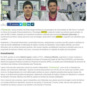 Startup brasileira de biotecnologia recebe aporte de R$1,5 milhão – StarTupi