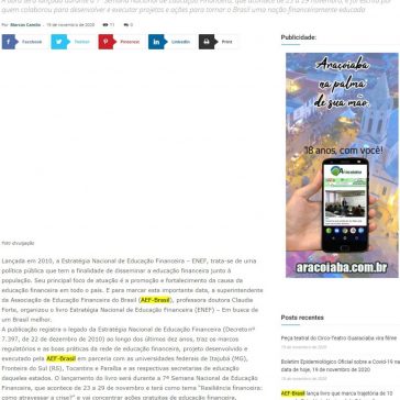 AEF-Brasil lança livro que marca trajetória de 10 anos da Estratégia Nacional de Educação Financeira – Jornal Araçoiaba da Serra