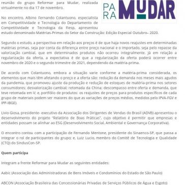 Aumento de preços de insumos preocupa setor – SindusCon