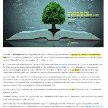 Livro alusivo aos 10 anos da Estratégia Nacional de Educação Financeira será lançado durante a 7ª Semana ENEF – Conexão Itajubá