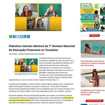 Palestras marcam abertura da 7ª Semana Nacional de Educação Financeira no Tocantins – Bomba Bomba