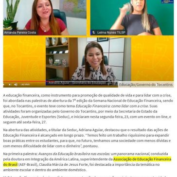Palestras marcam abertura da 7ª Semana Nacional de Educação Financeira no Tocantins – Governo do Tocantins