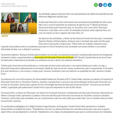 Palestras marcam abertura da 7ª Semana Nacional de Educação Financeira no Tocantins – O Jornal