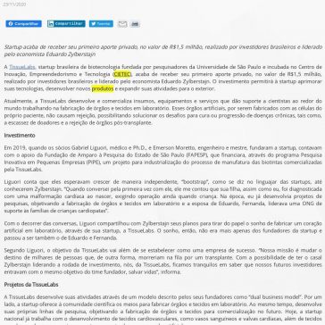 TissueLabs recebe investimento para fabricação de órgãos em laboratório – PPTA Soluções E Tecnologia