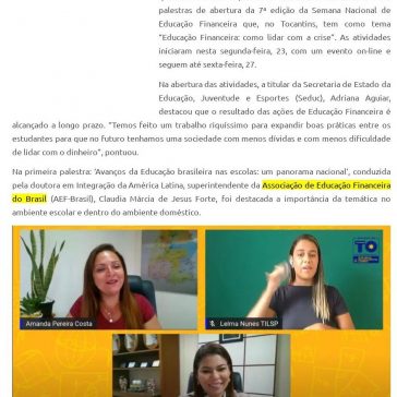 Palestras marcam abertura da 7ª Semana Nacional de Educação Financeira no Tocantins – Surgiu