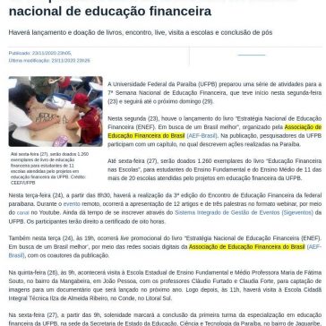UFPB promove série de atividades na semana nacional de educação financeira – Ufpb