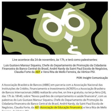 ABBC participa da 7ª Semana ENEF com a palestra “Novos padrões de comportamento e saúde financeira” – Economia S/A