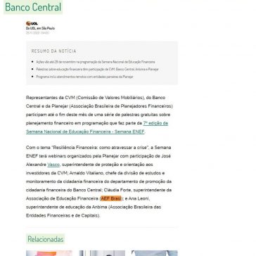 Palestras gratuitas sobre educação financeira reúnem CVM e Banco Central – BOL Notícias