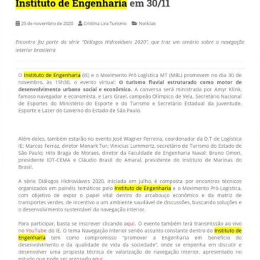 Amyr Klink e Lars Grael participam de palestra virtual sobre o turismo fluvial nos canais do Instituto de Engenharia em 30/11 – Turismo por Cristina Lira